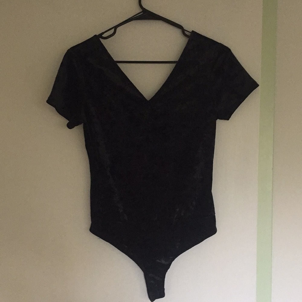 Velvet Body Suit - black xs